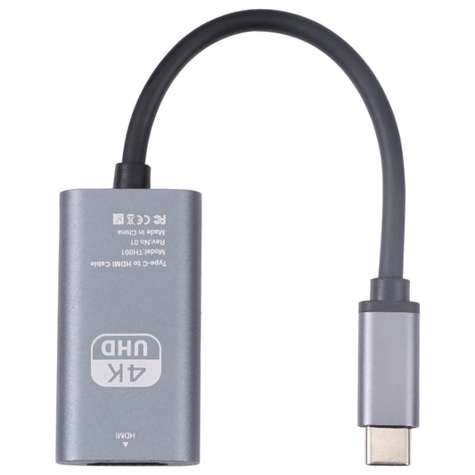 TH001 USB-C / Type-C Male to HDTV Female 4K UHD Adapter(Grey) by buy2fix
