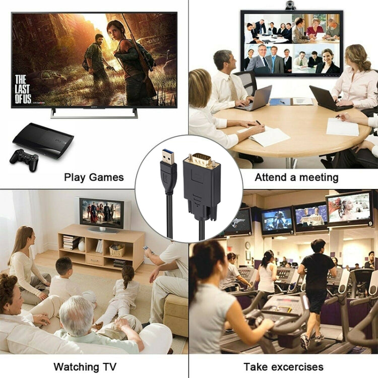 1.8m USB3.0 to VGA Converter Extension Cable by buy2fix