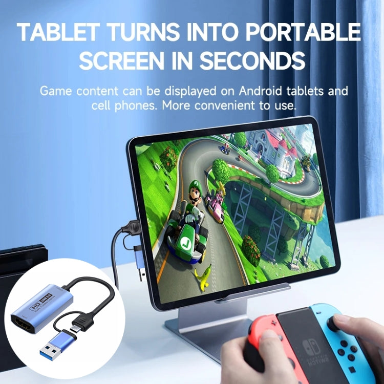 Z29C HDMI/F Female to USB-C / Type-C+USB 3.0/M Male HD Video Capture Card by buy2fix