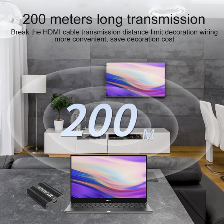 Measy ET1820 HDMI Extender Transmitter and Receiver Converter, POE Single Power Supply, Transmission Distance: 200m(EU Plug) by Measy