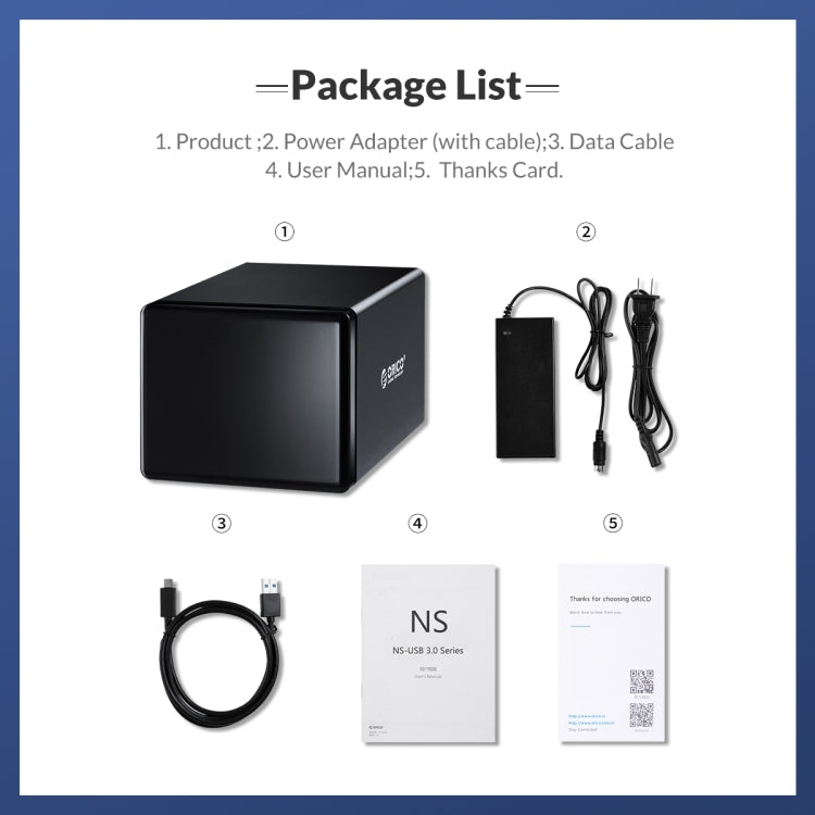 ORICO NS800U3 3.5 inch 8 Bay USB 3.0 Hard Drive Enclosure (Black) by ORICO