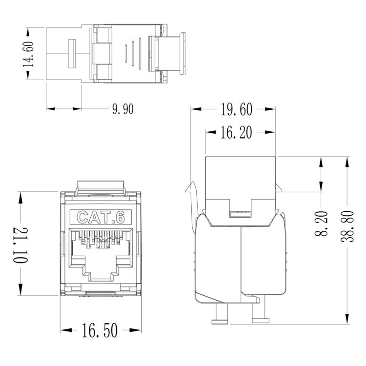 CAT6 Module Class 6 Zinc Alloy Shield Mother Block 1208XHC6 by buy2fix