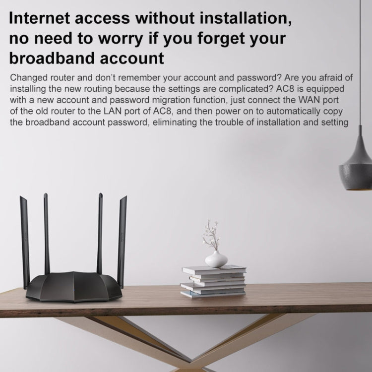 Tenda AC8 AC1200 2.4 / 5GHz Dual-Band Gigabit Port Wireless Router by Tenda