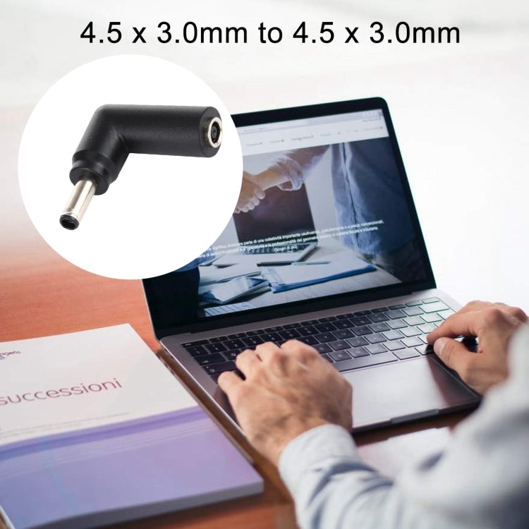 10 PCS 4.5 x 3.0mm Female to 4.5 x 3.0mm Male Plug Elbow Adapter Connector by buy2fix