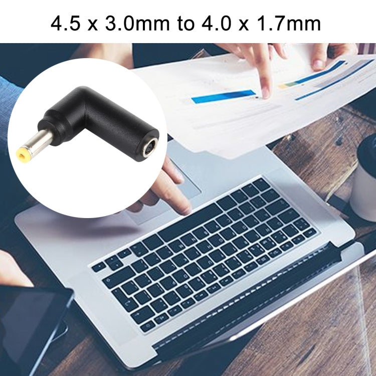 10 PCS 4.5 x 3.0mm Female to 4.0 x 1.7mm Male Plug Elbow Adapter Connector by buy2fix