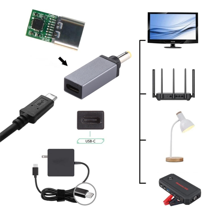 PD 18.5V-20V 4.8x1.7mm Male Adapter Connector (Silver Grey) by buy2fix
