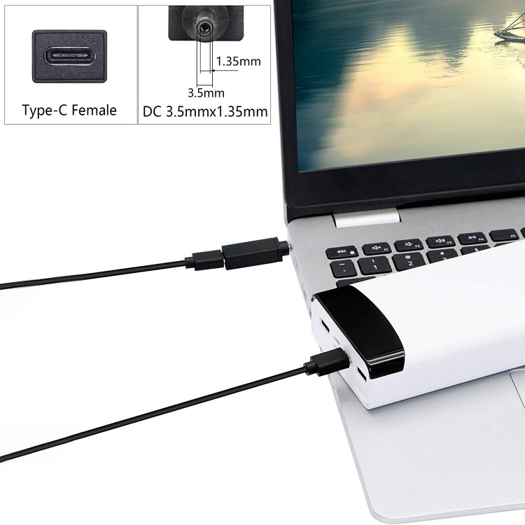 PD 18.5V-20V 3.5x1.35mm Male Adapter Connector (Black) by buy2fix