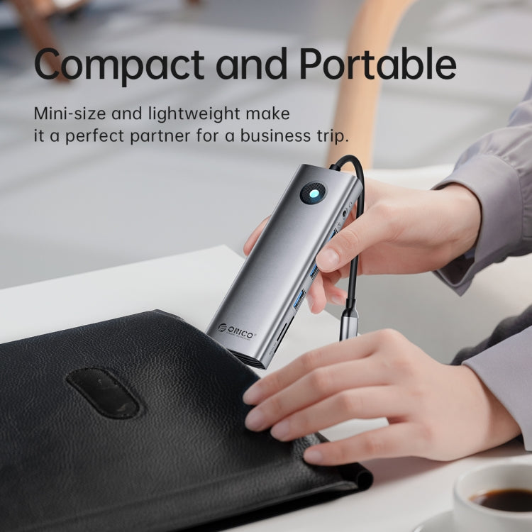 ORICO PW11-9P Type-C / USB-C 8-in-1 5Gbps Multifunction Docking Station(Silver) by ORICO
