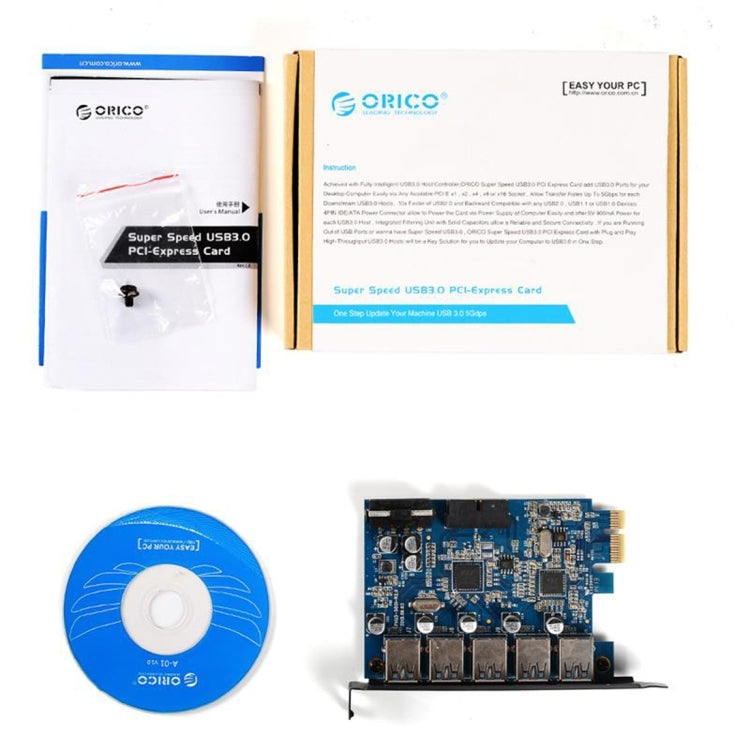 ORICO PVU3-5O2I USB3.0 * 5 + 20Pin Slot * 1 PCI Express Card for Desktop, 5Gbps Superspeed Data Transmission(Black) by ORICO