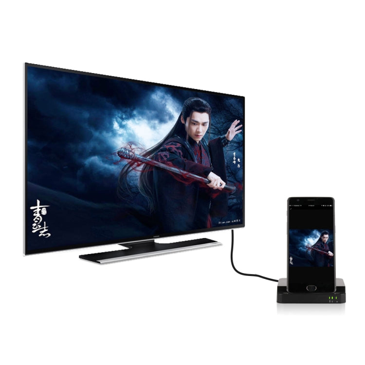 9138 6 in 1 USB-C / Type-C to 4K HDMI + 2 x USB 3.0 + Type-C + SD / TF Card Reader Multifunctional HUB Docking Station with Holder (Black) by buy2fix