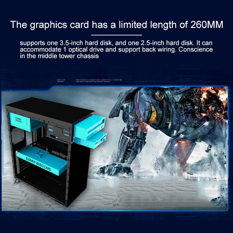 Xintianyi USB 2.0 Main Chassis 398x195x461mm M-ATX / ATX / Mini-ITX PC Desktop Computer Case (White) by buy2fix