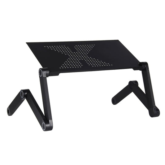 Lengthen Portable 360 Degree Adjustable Foldable Aluminium Alloy Desk Stand for Laptop / Notebook, without CPU Fans & Mouse Pad(Black) by buy2fix