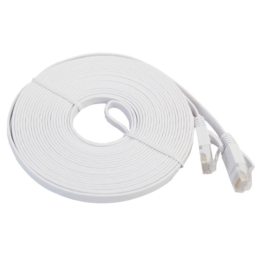 10m CAT6 Ultra-thin Flat Ethernet Network LAN Cable, Patch Lead RJ45 (White) by buy2fix
