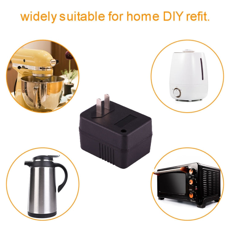 110V to 220V 50W AC Power Socket Adapter, EU/US Plug to US Plug(Black) by buy2fix