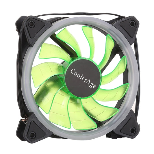 Color LED 12cm 3pin Computer Components Chassis Fan Computer Host Cooling Fan Silent Fan Cooling, with Power Connection Cable & Green Light(Green) by buy2fix