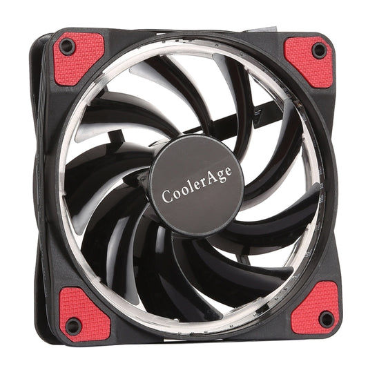 Color LED 12cm 4pin Computer Components Chassis Fan Computer Host Cooling Fan Silent Fan Cooling with Red Light(Red) by buy2fix