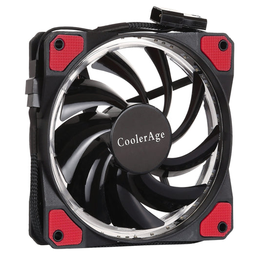 Color LED 12cm 3pin Computer Components Chassis Fan Computer Host Cooling Fan Silent Fan Cooling, with Power Connection Cable & Red Light(Red) by buy2fix
