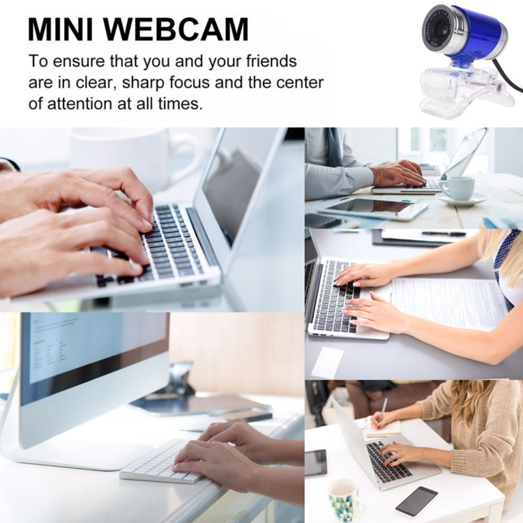 HXSJ A860 30fps 480P HD Webcam for Desktop / Laptop, with 10m Sound Absorbing Microphone, Length: 1.4m(Blue) by HXSJ