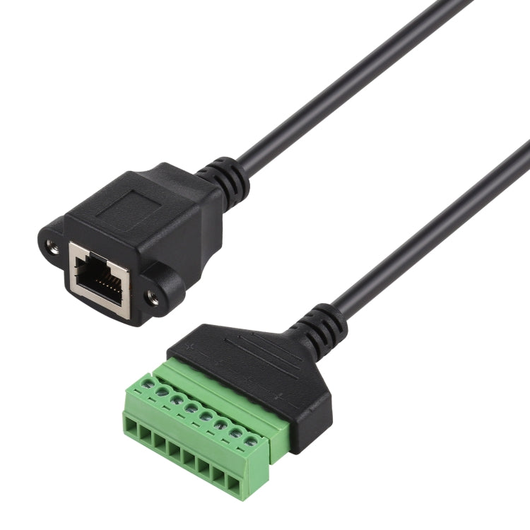 RJ45 Female Plug to 8 Pin Pluggable Terminals Solder-free USB Connector Solderless Connection Adapter Cable, Length: 30cm by buy2fix