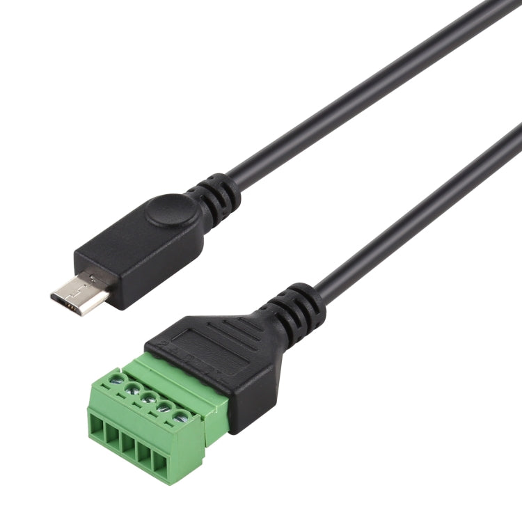 Micro USB Male to 5 Pin Pluggable Terminals Solder-free USB Connector Solderless Connection Adapter Cable, Length: 30cm by buy2fix
