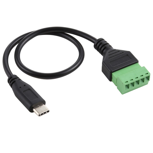 USB-C / Type-C Male to 5 Pin Pluggable Terminals Solder-free USB Connector Solderless Connection Adapter Cable, Length: 30cm by buy2fix