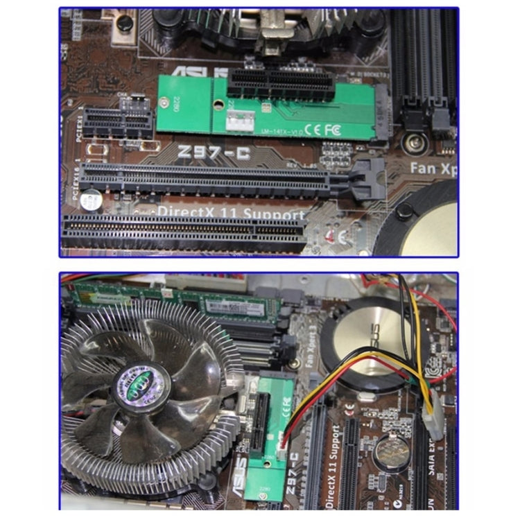 PCI-E 4X Female to NGFF M.2 M Key Male Adapter Converter Card with Power Cable by buy2fix