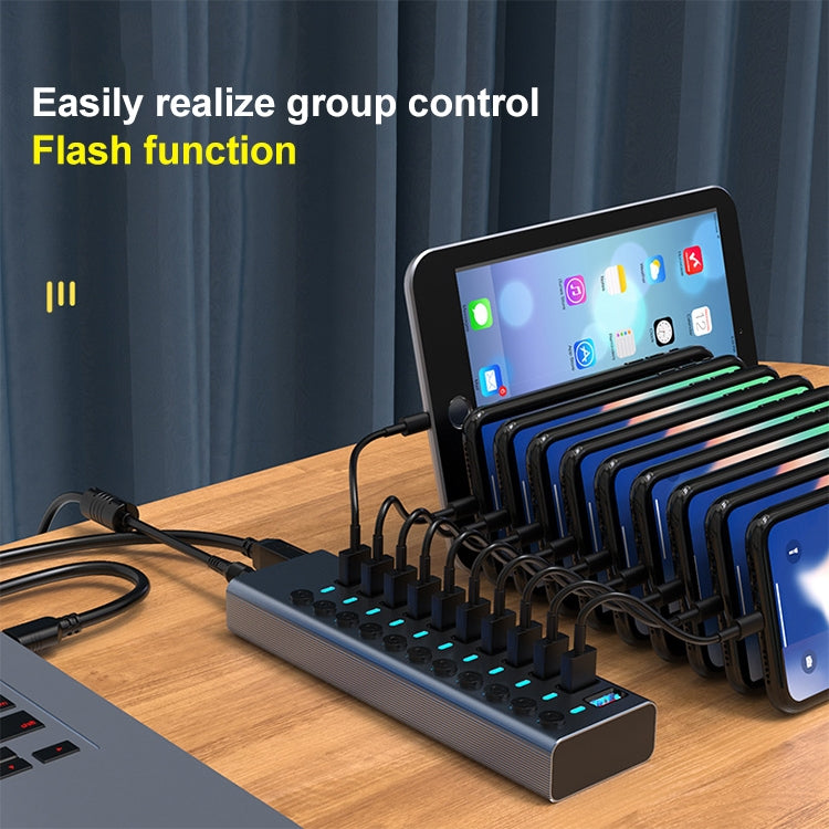 11 in 1 USB 3.0 HUB Splitter with Independent Switch & 12V 4A Power Supply by buy2fix