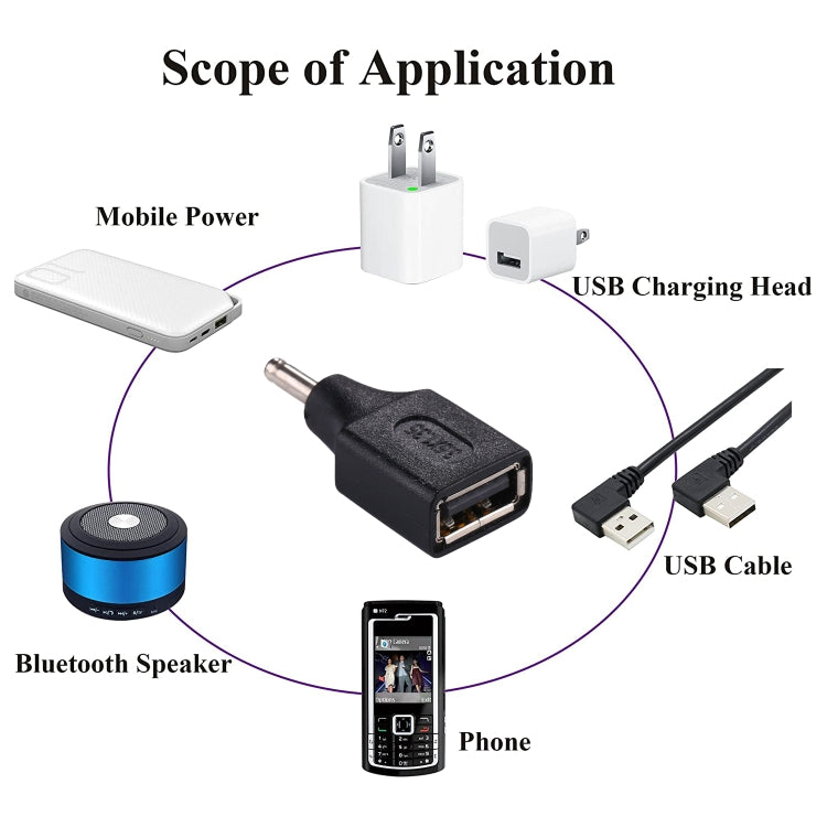 10 PCS 3.5x1.35mm Male to USB Female Adapter Connector by buy2fix