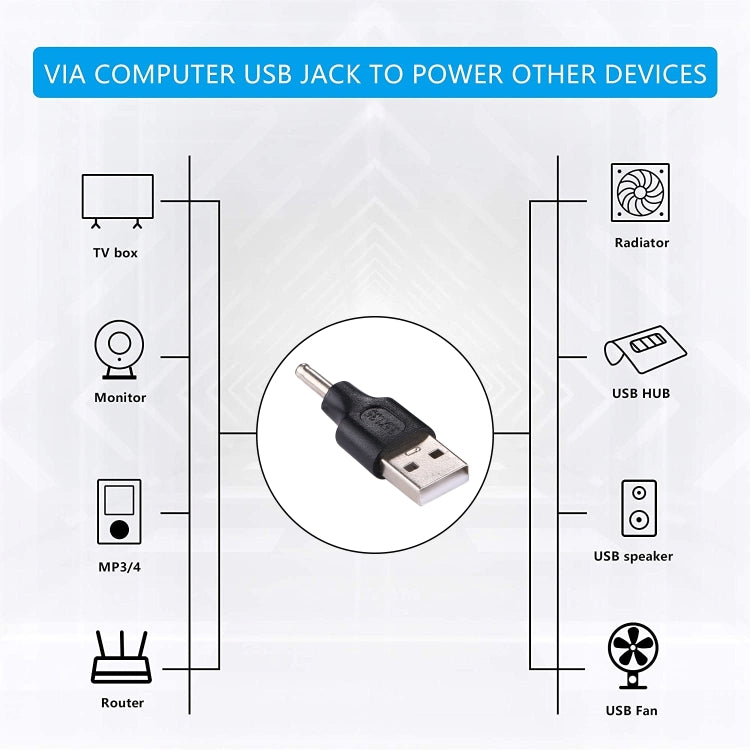 10 PCS 3.5x1.35mm Male to USB Male Adapter Connector by buy2fix