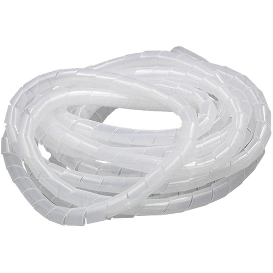 18m PE Spiral Pipes Wire Winding Organizer Tidy Tube, Nominal Diameter: 4mm(White) by buy2fix