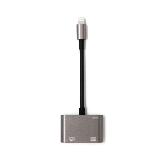 NK-109KEY 3 in 1 8 Pin Male to USB + USB Keyboard Female OTG Adapter by buy2fix