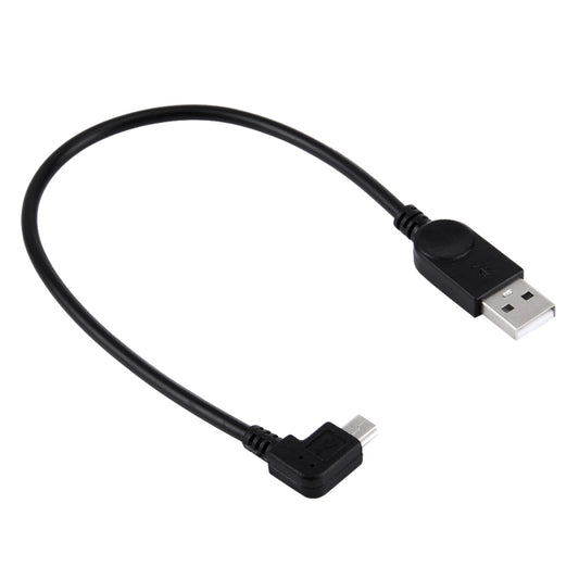 90 Degree Angle Left Mini USB to USB Data / Charging Cable, Length: 28cm by buy2fix
