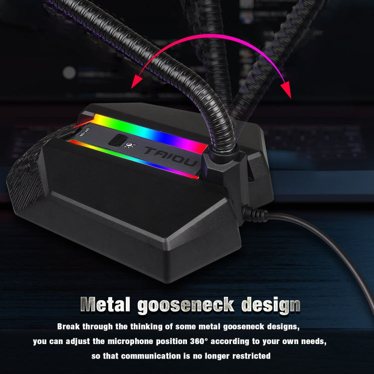 HXSJ TSP202 RGB Lighting Bendable USB Voice Chat Video Conference Microphone by HXSJ
