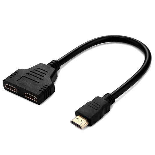 30cm HDMI Male to Dual HDMI Female 1.4 Version Cable Connector Adapter by buy2fix