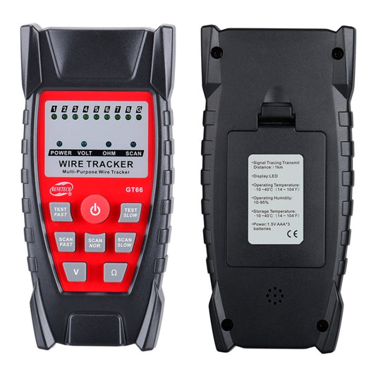 BENETECH GT66 RJ11 / RJ45 Multifunctional Cable Tester Line Finder Net Cable Detector by BENETECH