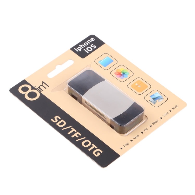 8 In 1 Type-C / USB-C + 8 Pin + Dual USB + SD + TF + Micro Card + OTG Multi-function Adapter by buy2fix