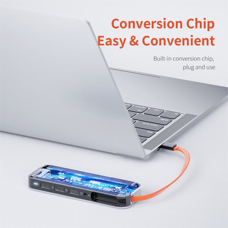 ROCK TR01 10 In 1 Type-C / USB-C to HDMI + VGA Multifunctional Extension HUB Adapter(Silver) by ROCK