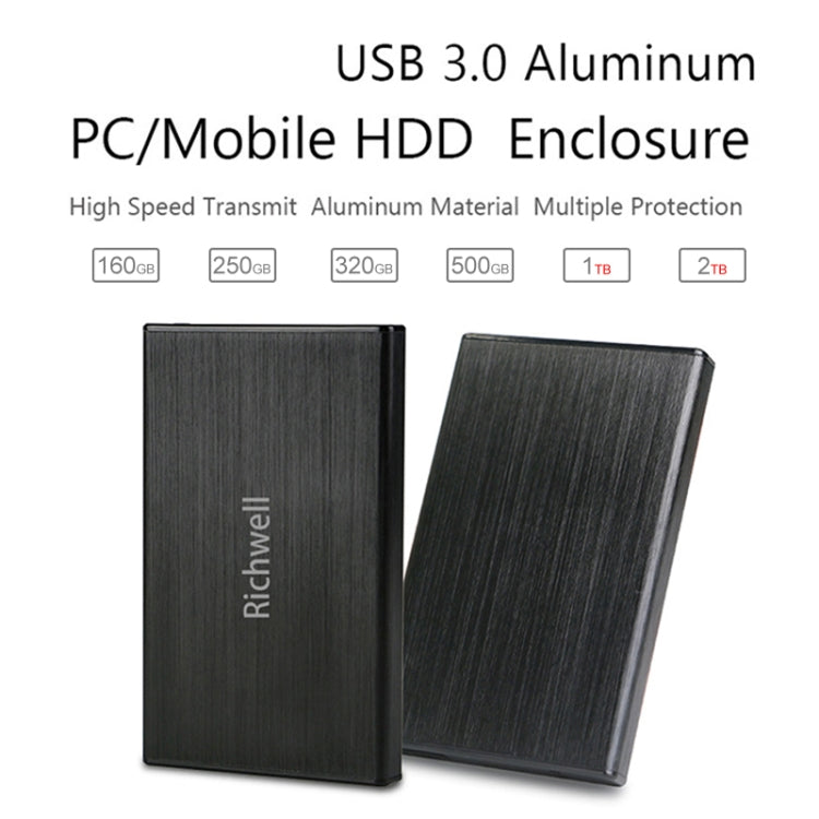 Richwell SATA R23-SATA-320GB 320GB 2.5 inch USB3.0 Interface Mobile Hard Disk Drive(Black) by Richwell