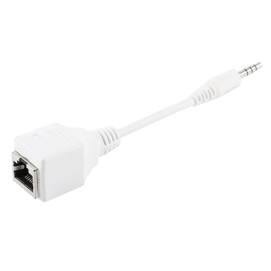 CAT5 RJ45 Socket to 3.5mm 4 Pole Male Plug Audio Ethernet LAN Network Adapter, Total Length: about 13cm by buy2fix