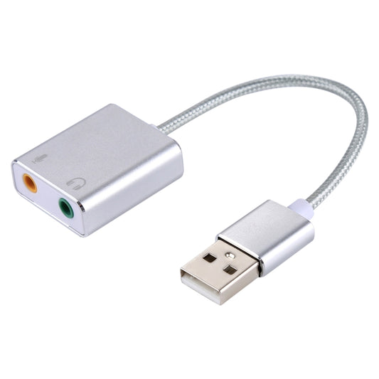 Aluminum Alloy Shell External USB Virtual 7.1 Channel Sound Card with 13cm Cable for PC Laptop (Silver) by buy2fix