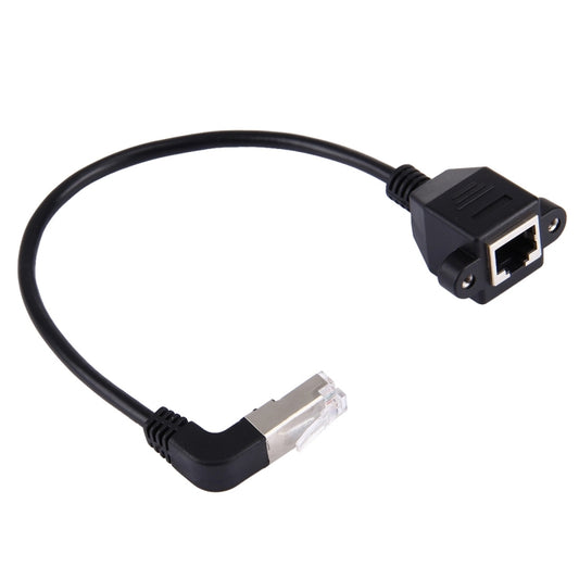30cm RJ45 Male Bent Upward to RJ45 Female LAN Extension Cable by buy2fix