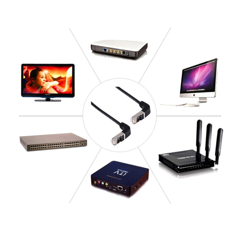 1m RJ45 Male Bent Down to RJ45 Male Bent Down Network LAN Cable by buy2fix