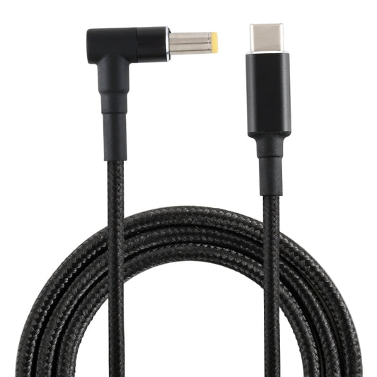 PD 100W 5.5 x 2.5mm Male Elbow to USB-C / Type-C Male Nylon Weave Power Charge Cable, Cable Length: 1.7m by buy2fix