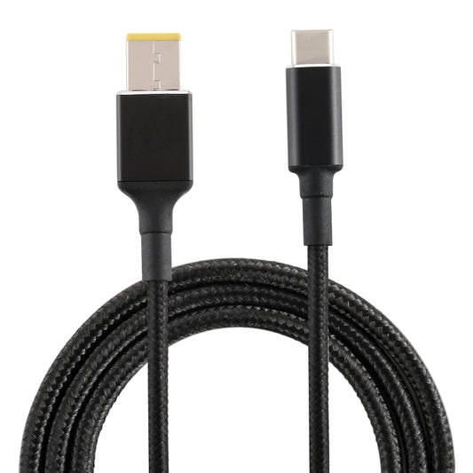 100W Big Square USB Male to USB-C / Type-C Male Nylon Weave Power Charge Cable for Lenovo Thinkpad/ThinkBook/Xiaoxin, Cable Length: 1.7m by buy2fix