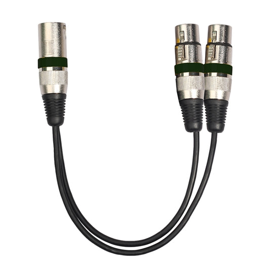 2055MFF-03 2 In1 XLR Male to Double Female Microphone Audio Cable, Length: 0.3m(Black) by buy2fix