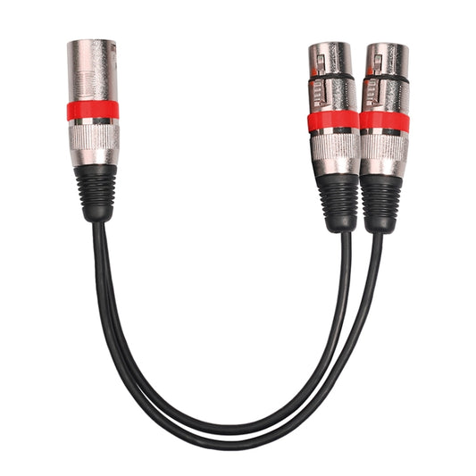 2055MFF-03 2 In1 XLR Male to Double Female Microphone Audio Cable, Length: 0.3m(Red) by buy2fix