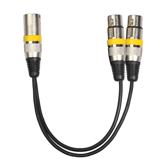 2055MFF-03 2 In1 XLR Male to Double Female Microphone Audio Cable, Length: 0.3m(Yellow) by buy2fix