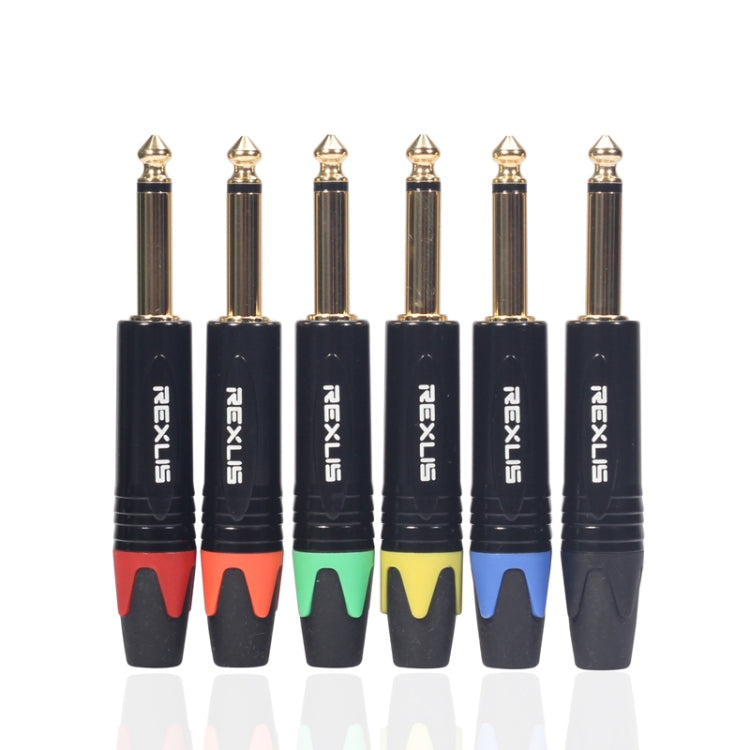 10 PCS TC202 6.35mm Gold-plated Mono Sound Welding Audio Adapter Plug(Blue) by buy2fix