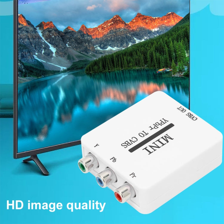 Mini YPBPR to CVBS Video Converter Component AV Adapter for TV / Projector / Monitor(White) by buy2fix