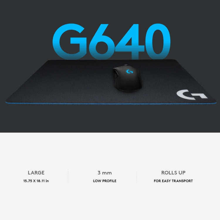 Logitech G640 Cloth Soft E-sport Gaming Mouse Pad, Size: 46 x 40cm (Black) by Logitech